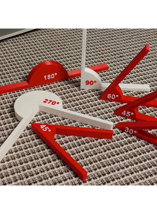 9pcs Math Angle Teaching Kit Color Coded Geometric Shapes Learning Tools for Classroom - Image 2