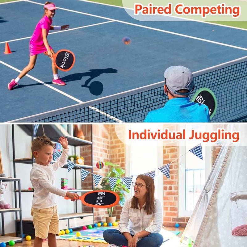 Smartwo Badminton Racket Set for Kids Beginners, Lightweight Tennis Racket, Pool Beach Outdoor Games for Girls Boys, Kids Outdoor Ball Games, Includes 2 Sponge Balls, 2 String Balls - Image 4