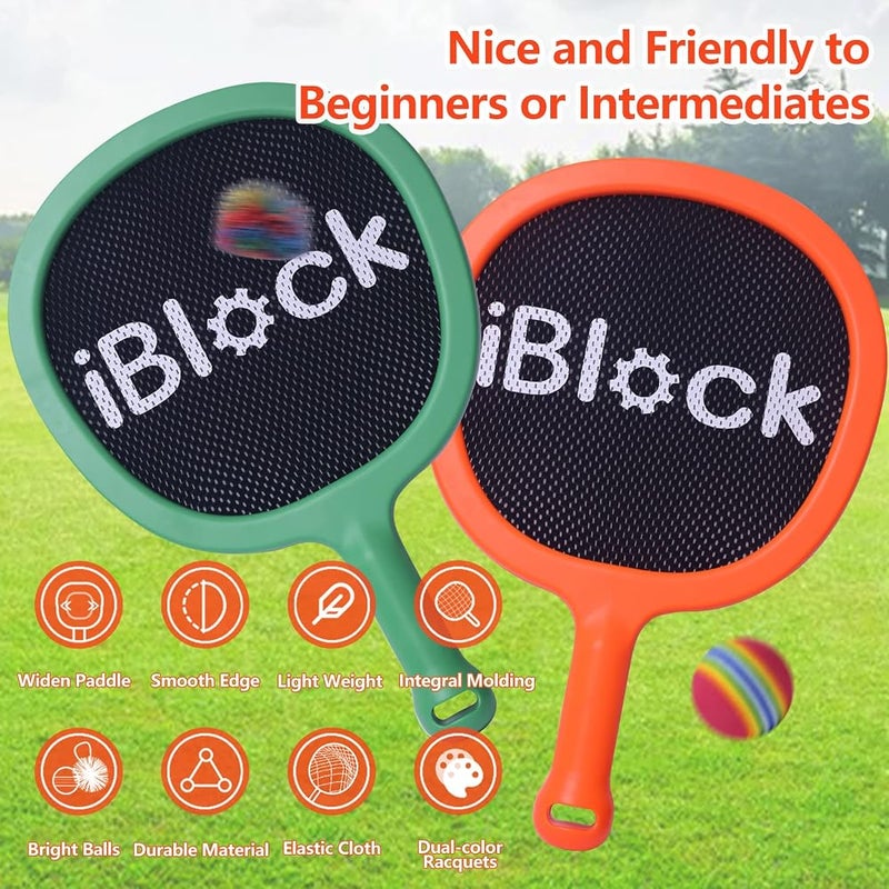 Smartwo Badminton Racket Set for Kids Beginners, Lightweight Tennis Racket, Pool Beach Outdoor Games for Girls Boys, Kids Outdoor Ball Games, Includes 2 Sponge Balls, 2 String Balls - Image 2