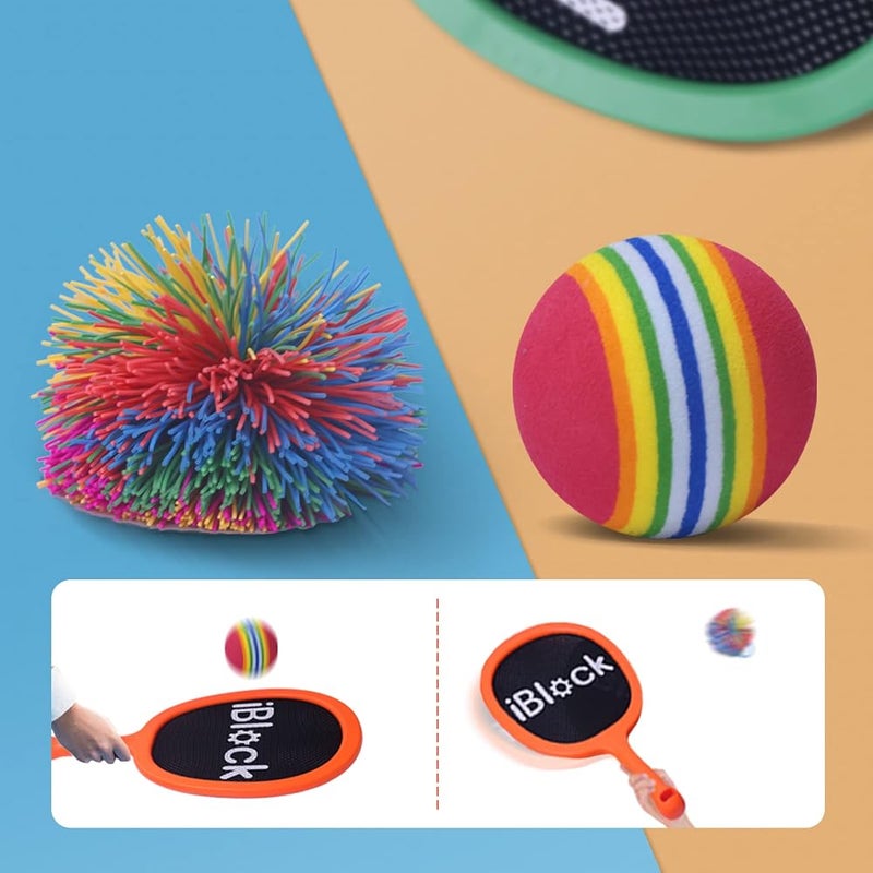 Smartwo Badminton Racket Set for Kids Beginners, Lightweight Tennis Racket, Pool Beach Outdoor Games for Girls Boys, Kids Outdoor Ball Games, Includes 2 Sponge Balls, 2 String Balls - Image 3