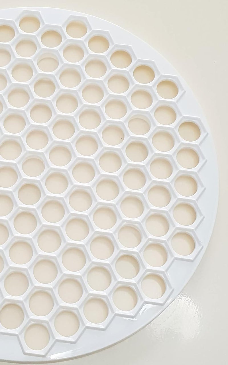 trmaker Pratic Circle (Small Holes) Ravioli Mold for Small Ravioli (121 small dough rounds) - 12.5"/32cm Dough Cutting Apparatus 121 Holes - Ravioli Cutter for Turkish Ravioli or Manti - White - Image 5