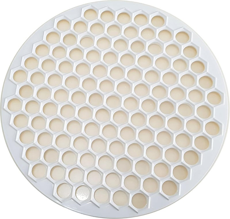 trmaker Pratic Circle (Small Holes) Ravioli Mold for Small Ravioli (121 small dough rounds) - 12.5"/32cm Dough Cutting Apparatus 121 Holes - Ravioli Cutter for Turkish Ravioli or Manti - White - Image 1