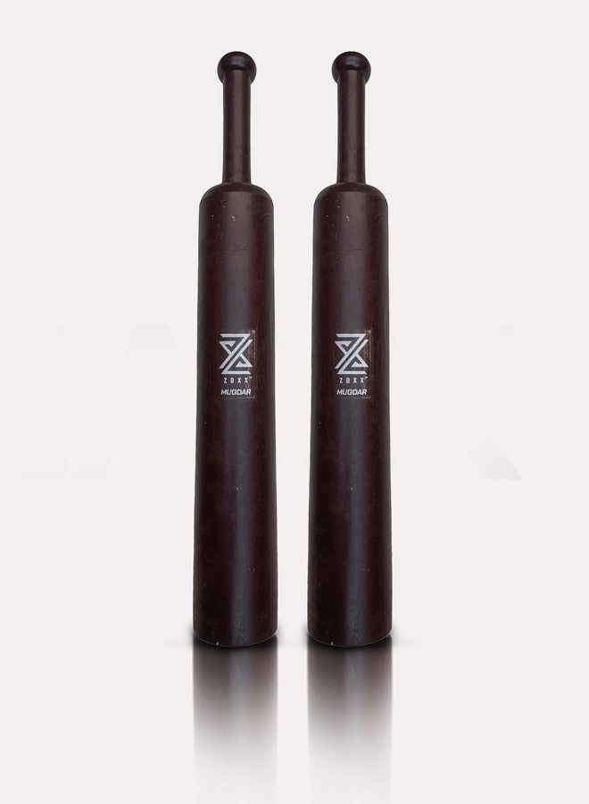 zaxx 5kg (Pair) Wooden Indian Mugdar, Clubs, Meel, Clubbell, Karla Kattai, Mugdar, Original Manufactured from zaxx Combo of 2 - Image 1