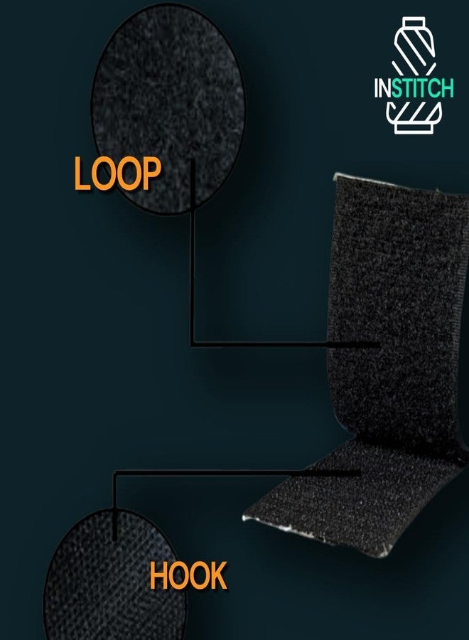 INSTITCH Self-Adhesive Hook and Loop Tape, Hook & Loop Tapes Roll, Self Sticky Back Strong Gripping Perfect for DIY | Home, Office, School, and Crafting |, Crafting & Wall Hanging (25mm) (Black, 10 Meter) - Image 2
