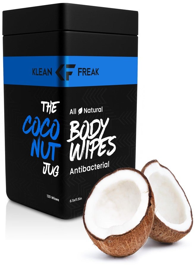 Klean Freak Body Wipes - for Face and Body, No Water, Wipe Away Sweat and Odor, Large Textured, Travel, Gym, Camping and More, 120 Cnt Jug (Coconut) - Image 1