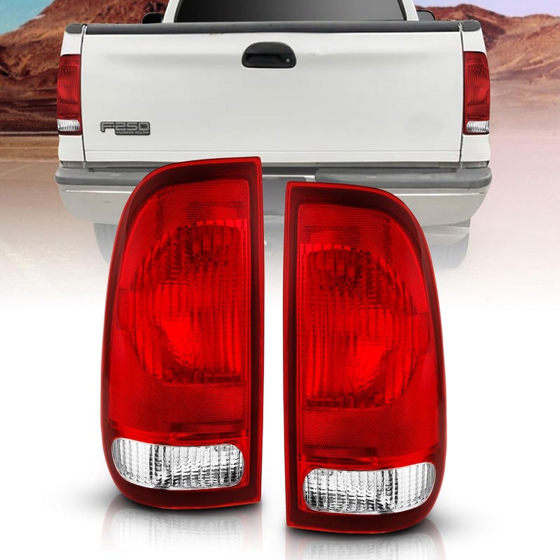 AmeriLite مجموعة مصابيح خلفية هالوجين واضحة حمراء بديلة من المصنع لطراز فورد F-Series F150 F250 F350 SuperDuty - جانب السائق والراكب - Image 1