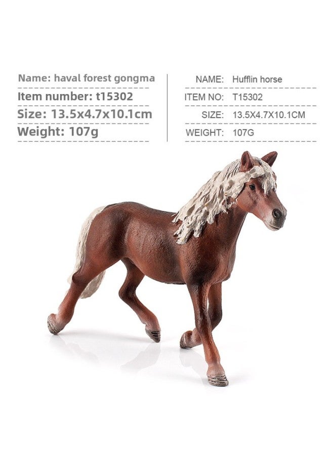 Simulation Horse Model Children's Cognitive Pint Stallion Black And White Flower Mare Arabian Martial Horse Ornaments-Color:T15302 Havering Stallion 107g  - Image 1