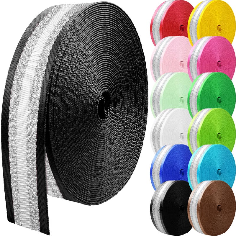 Grosun 10 Yards Nylon Webbing 1.5 inch 2 inch Webbing Straps Backpack Straps Nylon Belt for Indoor or Outdoor Gear, DIY Crafting, Handles, Luggage, Slings (Black, 1.5 inch) - Image 1