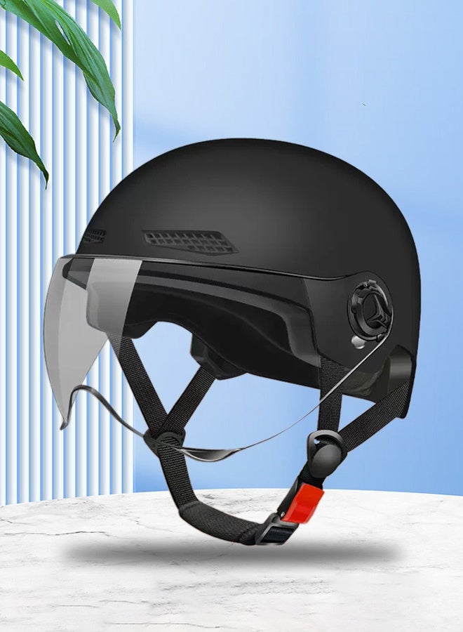 DUNISO Motorcycle Helmet, Scooter Helmet with Safety Goggles, , adjustable head circumference, shock and fall resistant, suitable for Biker Cruiser Brain-Cap for Moped Helmet for Adults, Teenagers, Men, Women - Image 1