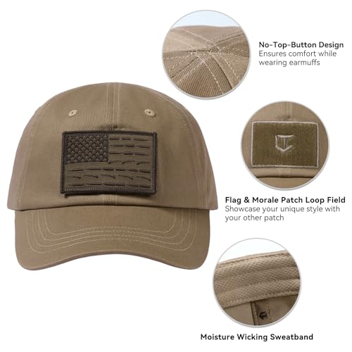 VisionTac Tactical Hat with Flag Patch Camo Military Army Hats Adjustable Trucker Baseball Cap Soft Top for Shooting - Image 3