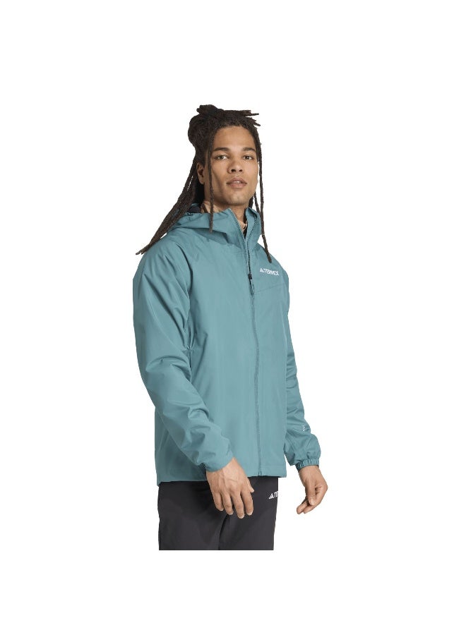 Adidas Multi 2L Rain J Green Hiking Jackets For Men XS - Image 4