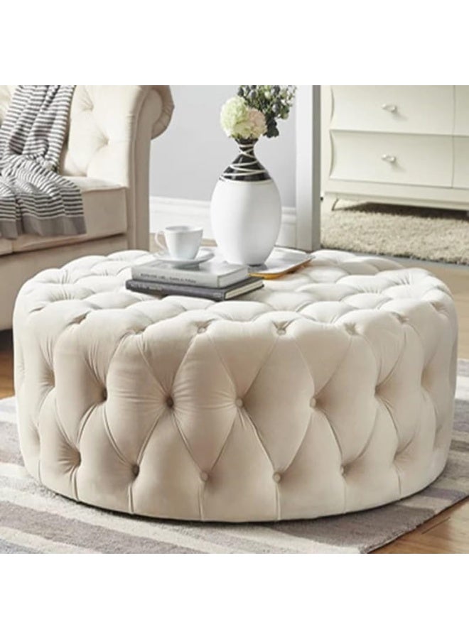 Generic Modern Velvet Ottoman Designer Lazy Soft Bedroom Floor Seat  - Image 1