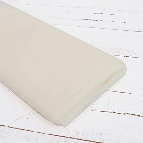 INKAJ Multi Purpose Solid Nylon Soft Net Combination Fabric - for Wedding, Parties, Costumes, and Decoration (32.8 x 4 Feet, Ivory) - Image 2