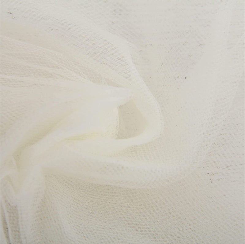 INKAJ Multi Purpose Solid Nylon Soft Net Combination Fabric - for Wedding, Parties, Costumes, and Decoration (32.8 x 4 Feet, Ivory) - Image 1
