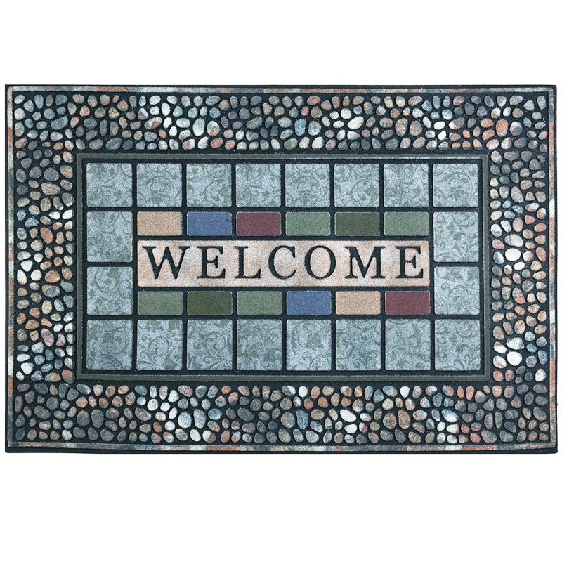 CHICHIC Rectangle Entrance Door Mat Large 24 x 36 Inch Entry Way High Traffic Area Doormat Front Door Rugs Outdoors Heavy Duty Welcome Mat Non Slip Rubber Back Low Profile for Garage