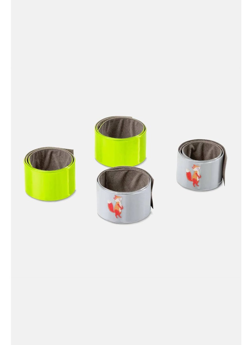 Tchibo Kid Girls Reflective Self,locking Bracelets, Silver and Lime  - Image 2