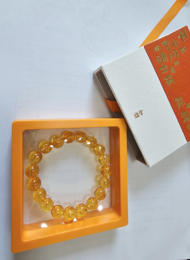 Pure natural citrine plain ring bracelet jewelry, suitable for men and women as a gift  - Image 2