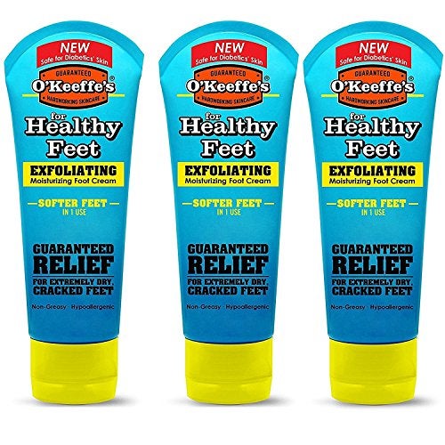 OKeeffes Healthy Feet Exfoliating Foot Cream 3 oz Tube  3 Pack