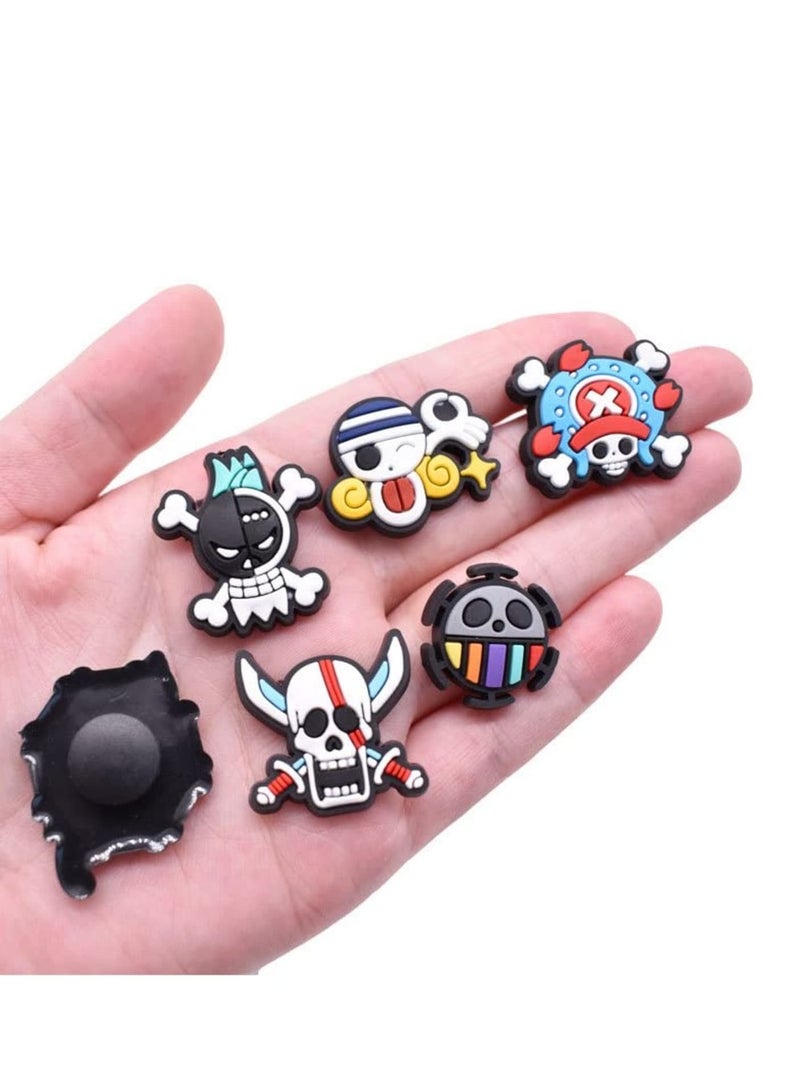 Shoe Charms Decorations, Anime One Piece Shoe Charms, Wristband Bracelet Girls Boys Party Favors Birthday Gifts, Shoes Decorations for Adults Women Men 22pcs+1pcs Keychain - Image 3