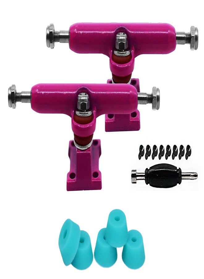 Teak Tuning 34mm Prodigy Gen2 Pro Fingerboard Trucks - Pro Style Base and Hanger with Custom Pivot Tuning and Pro Duro Bubble Bushings - Pink Colorway - Image 2