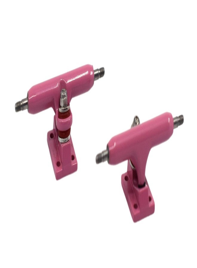 Teak Tuning 34mm Prodigy Gen2 Pro Fingerboard Trucks - Pro Style Base and Hanger with Custom Pivot Tuning and Pro Duro Bubble Bushings - Pink Colorway - Image 1