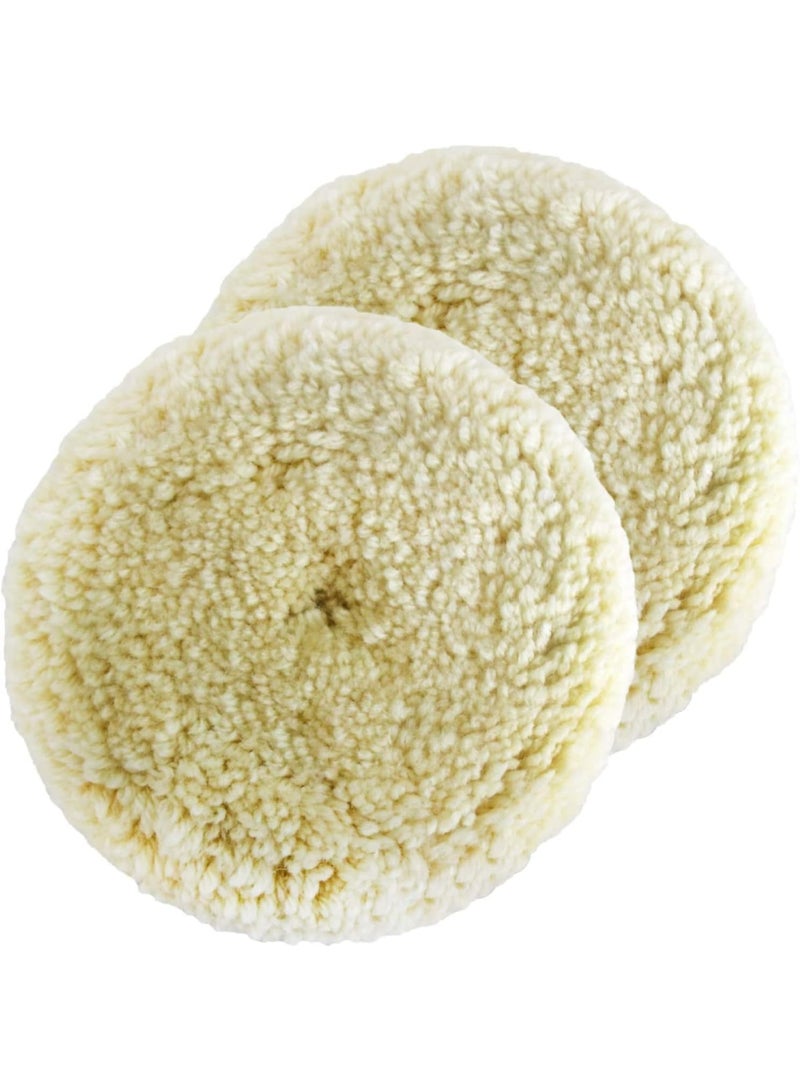 7" Wool Buffing Pad Kit 1PCS Polishing Wool Pads Kit Low Linting Wool Pad, Used for Rotary and Random Orbit Sander/Polisher Buffing Equipment Buffing Pad Cleaner - Image 1