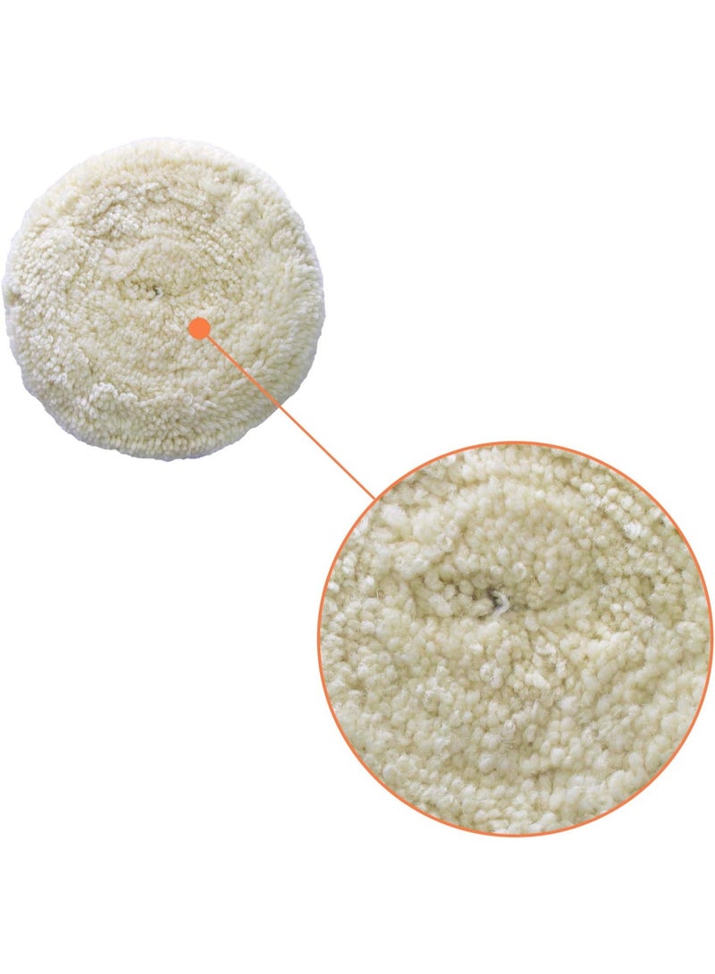 7" Wool Buffing Pad Kit 1PCS Polishing Wool Pads Kit Low Linting Wool Pad, Used for Rotary and Random Orbit Sander/Polisher Buffing Equipment Buffing Pad Cleaner - Image 3