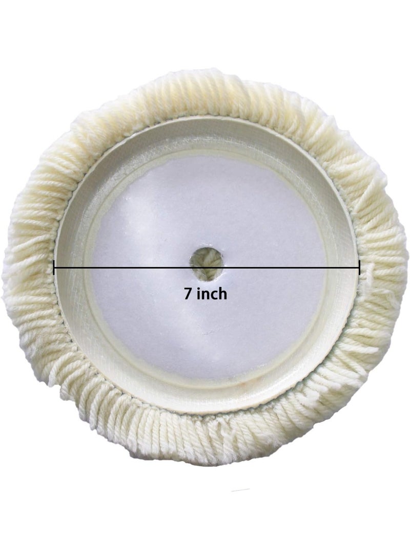 7" Wool Buffing Pad Kit 1PCS Polishing Wool Pads Kit Low Linting Wool Pad, Used for Rotary and Random Orbit Sander/Polisher Buffing Equipment Buffing Pad Cleaner - Image 2