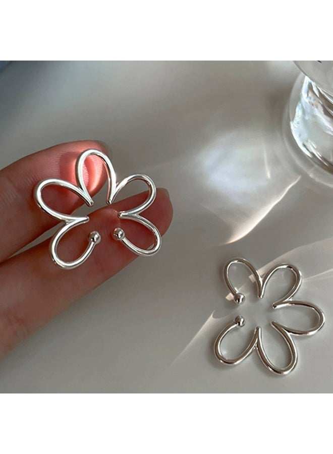 Goolsky No-Piercing Silver Butterfly Cuff Earrings – Sparkling Rhinestone Fairy Ear Hook for Women, Butterfly Rhinestones, Non-Pierced Ears Parties/Daily - Image 4