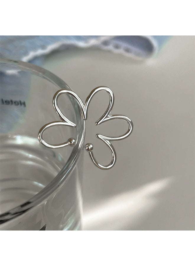 Goolsky No-Piercing Silver Butterfly Cuff Earrings – Sparkling Rhinestone Fairy Ear Hook for Women, Butterfly Rhinestones, Non-Pierced Ears Parties/Daily - Image 2