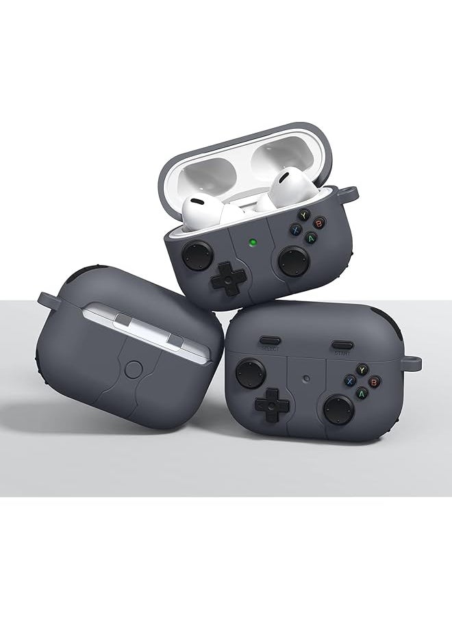 erorex - Game Case For Airpods 4 Cover Shock Proof Protective Silicone Case With Cleaning Pen And Keychain Accessories For Airpods 4Th Generation Black - Image 1