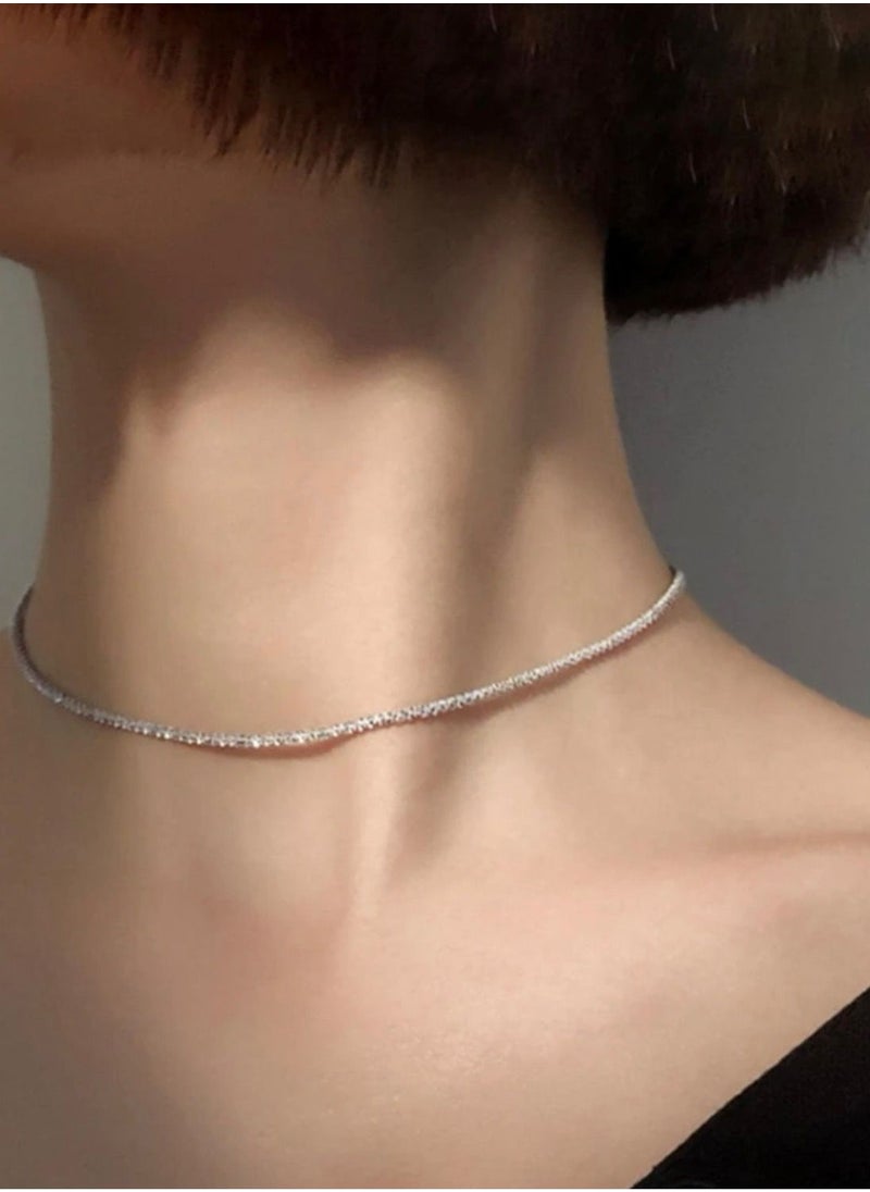 NOON'S UP - Elegant Silver Plated Sparkling Necklace For Women - Image 1
