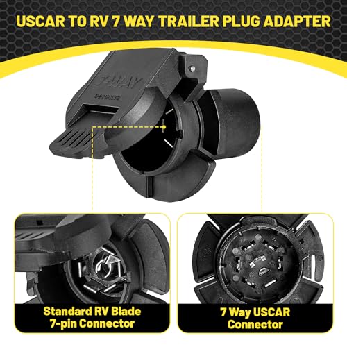 Oyviny OEM Style Replacement USCAR to RV 7 Way Trailer Plug Adapter, Twist Lock Design USCAR to 7-Way RV Blade Socket for Chevy, Ford, GMC and Nissan, Factory 7 Pin and Tow Package Required - Image 3