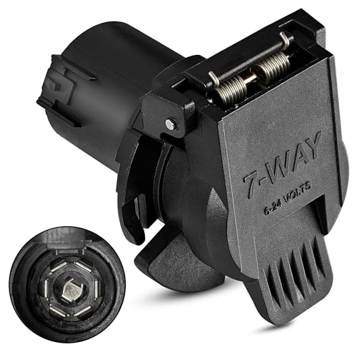 Oyviny OEM Style Replacement USCAR to RV 7 Way Trailer Plug Adapter, Twist Lock Design USCAR to 7-Way RV Blade Socket for Chevy, Ford, GMC and Nissan, Factory 7 Pin and Tow Package Required - Image 1