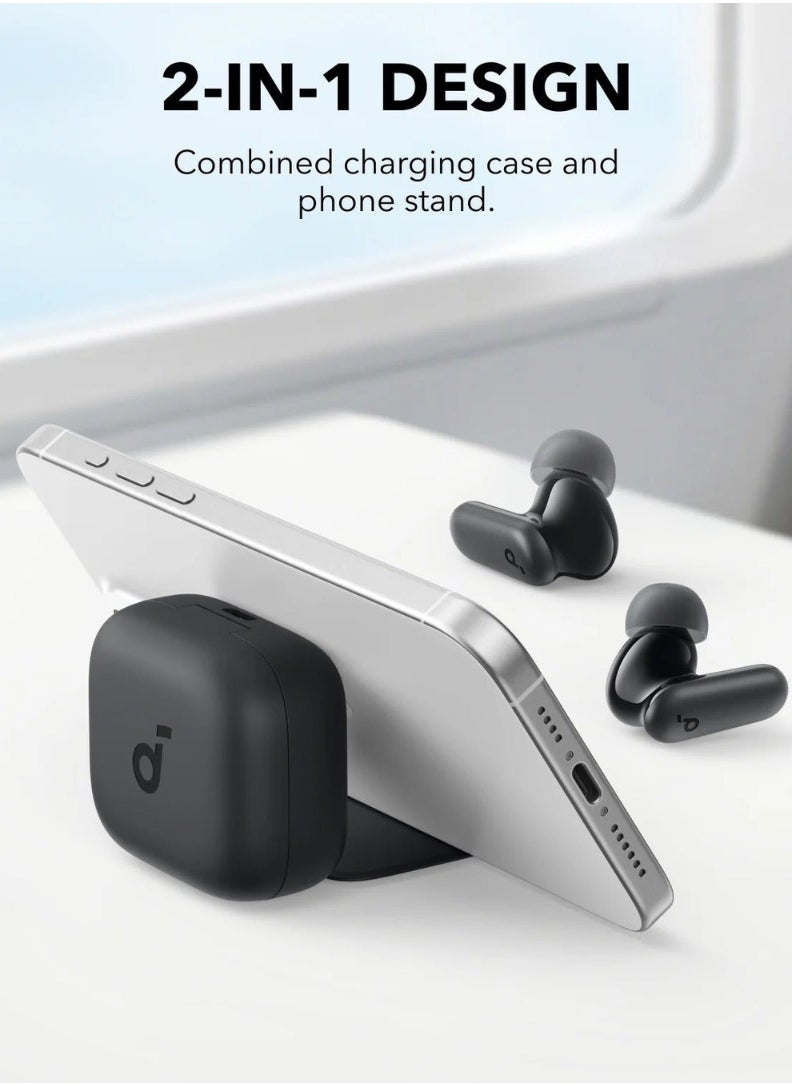Panvil - R50i NC |  Noise Cancelling Earbuds, Strong and Smart Noise Cancelling, Powerful Bass, 45H Playtime, 2-in-1 Case and Phone Stand, IP54, Wireless Earbuds, Bluetooth 5.4, App Control Black - Image 1