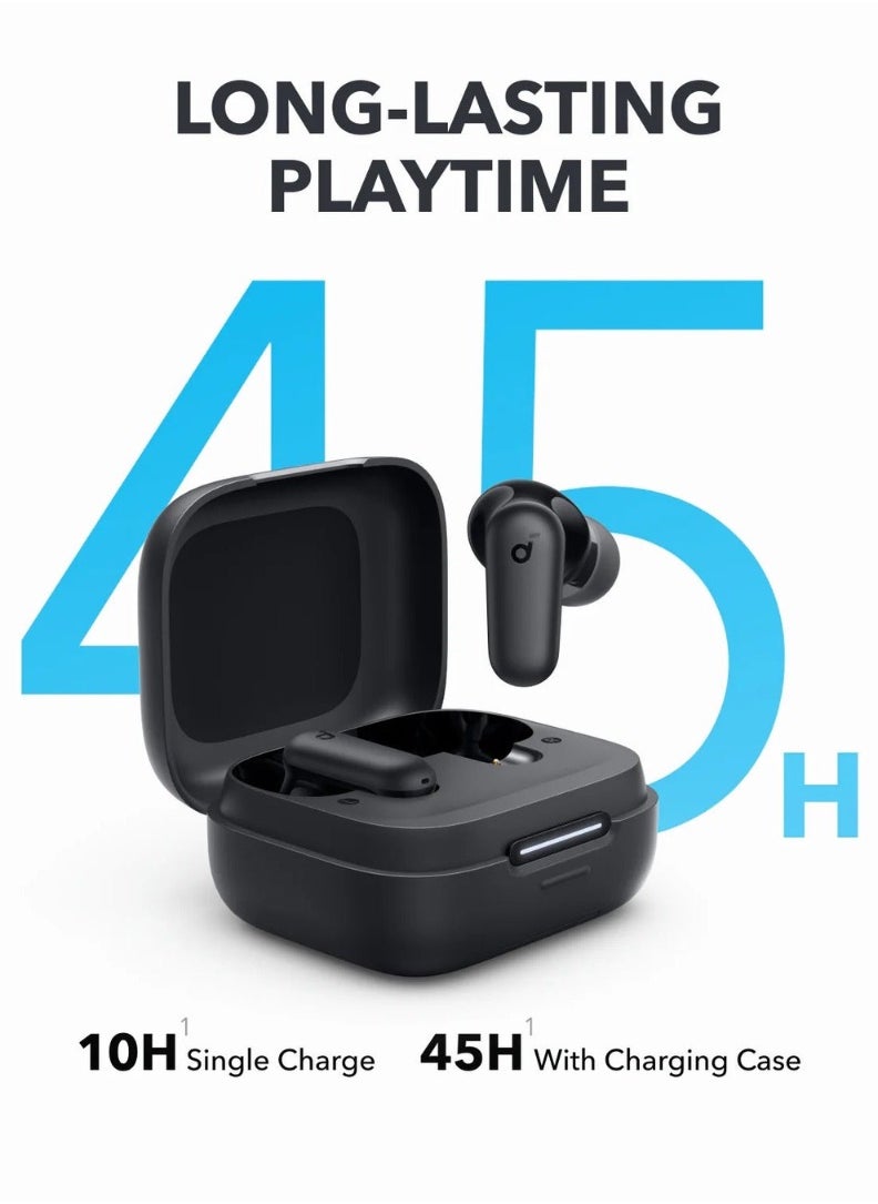 Panvil - R50i NC |  Noise Cancelling Earbuds, Strong and Smart Noise Cancelling, Powerful Bass, 45H Playtime, 2-in-1 Case and Phone Stand, IP54, Wireless Earbuds, Bluetooth 5.4, App Control Black - Image 1
