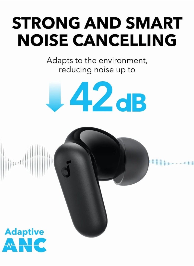 Panvil - R50i NC |  Noise Cancelling Earbuds, Strong and Smart Noise Cancelling, Powerful Bass, 45H Playtime, 2-in-1 Case and Phone Stand, IP54, Wireless Earbuds, Bluetooth 5.4, App Control Black - Image 1