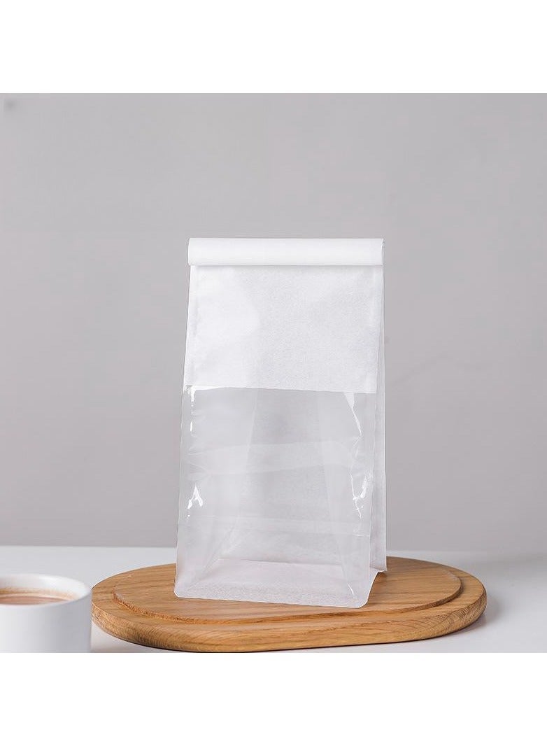 Bakery Bag, 20pcs 13x10x28cm, Toast Bread Bag, Sliced Bread Packaging, Self-sealing  Bag, Window Cookie Bag for Packaging Kraft Paper Tin Tie Tab Lock Candy Bag Treat Bag, Popcorn, Coffee Bag - Image 1