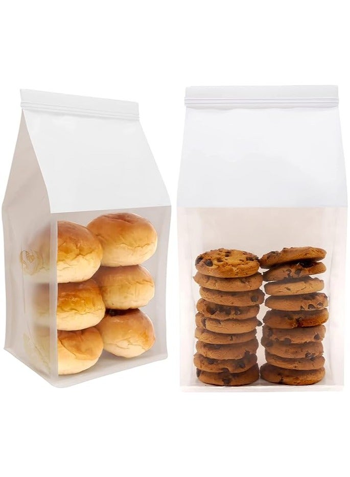 Bakery Bag, 20pcs 13x10x28cm, Toast Bread Bag, Sliced Bread Packaging, Self-sealing  Bag, Window Cookie Bag for Packaging Kraft Paper Tin Tie Tab Lock Candy Bag Treat Bag, Popcorn, Coffee Bag - Image 3