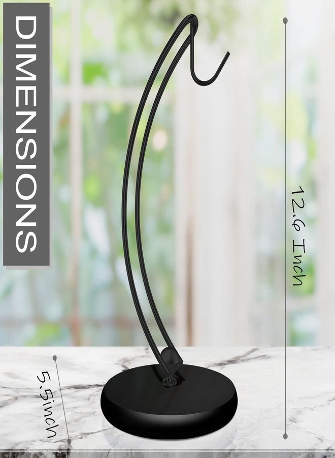 Signice Banana Holder Stand - Patented Modern Banana Tree Hanger with Wood Base Stainless Steel Banana Rack for Home Kitchen Use,Doesn't Tip Over (Full Black) - Image 2