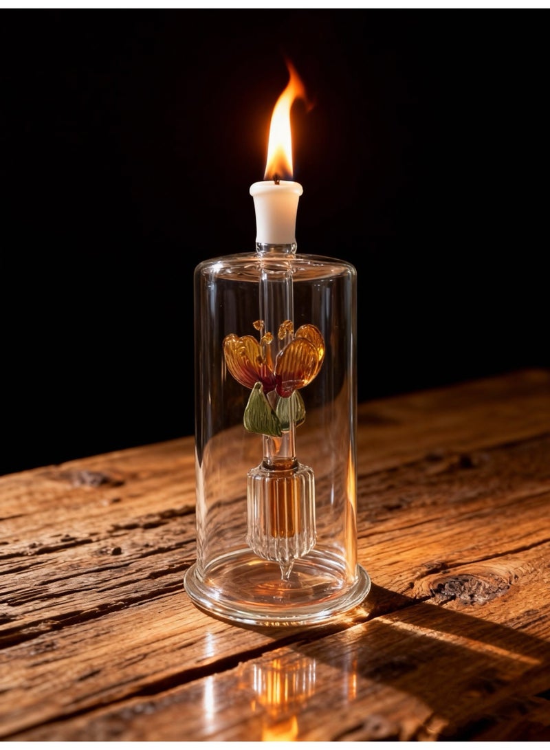 Premium Heat Resistant Glass Oil Lamp Bottle Medical Grade High Borosilicate Material for Long lasting Use (Random color)