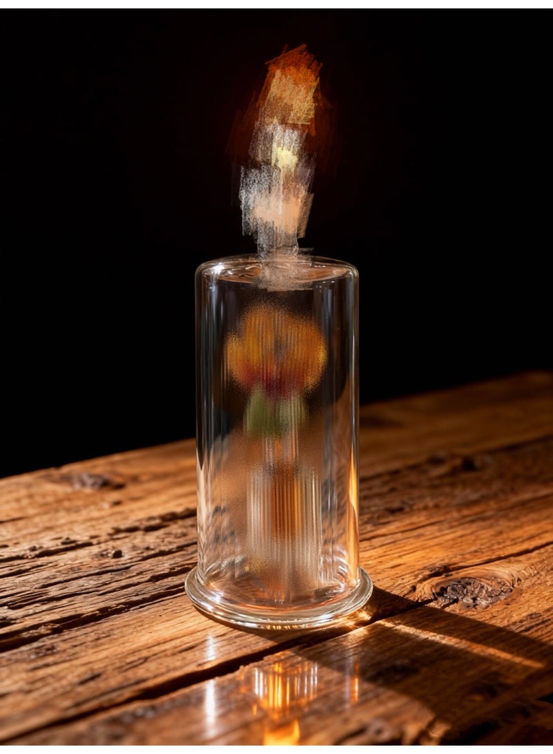 Premium Heat Resistant Glass Oil Lamp, glass bottle for Long lasting Use  (Random Color)