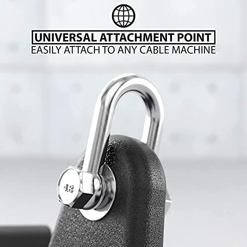 KAKSS Cable Machine Attachments. Black Matte Handles with Universal Attachment for Cable Machines. Pull Down, Press Down, Row, Triceps, Biceps & Lats. Available in 8 Varieties. (Anchor Bar) - Image 2