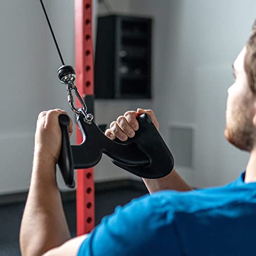 KAKSS Cable Machine Attachments. Black Matte Handles with Universal Attachment for Cable Machines. Pull Down, Press Down, Row, Triceps, Biceps & Lats. Available in 8 Varieties. (Anchor Bar) - Image 4