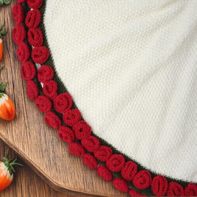 Loquat Crochet Flower Rose Bouquet Blanket Handmade,Surprise Bouquet Blanket,Soft and Lightweight Romantic Knitted Throw Blankets,Gift for Mother’s Day Birthday Bed Sofa Home Decor (Rose, 80x80cm) - Image 5
