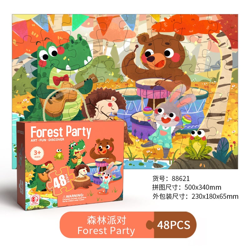 Wow Children'S Flat Puzzle Blue Card Paper Gift Box Boys And Girls Early Education Educational Toys Kindergarten - Image 3