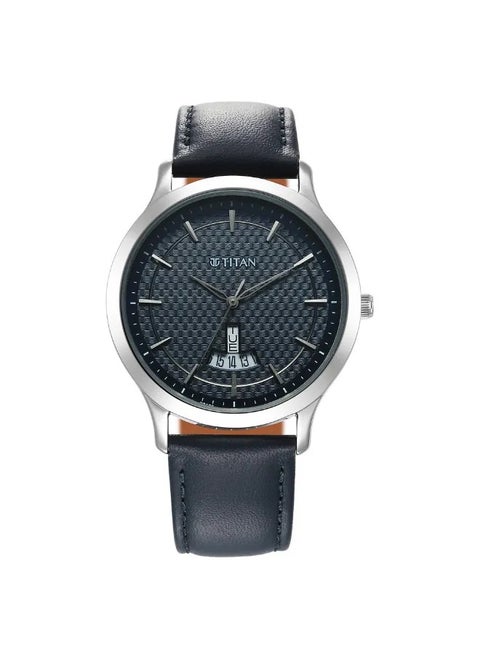 Men's Analog Round Shape Leather Wrist Watch - 1825SL14 - 47.3 Mm