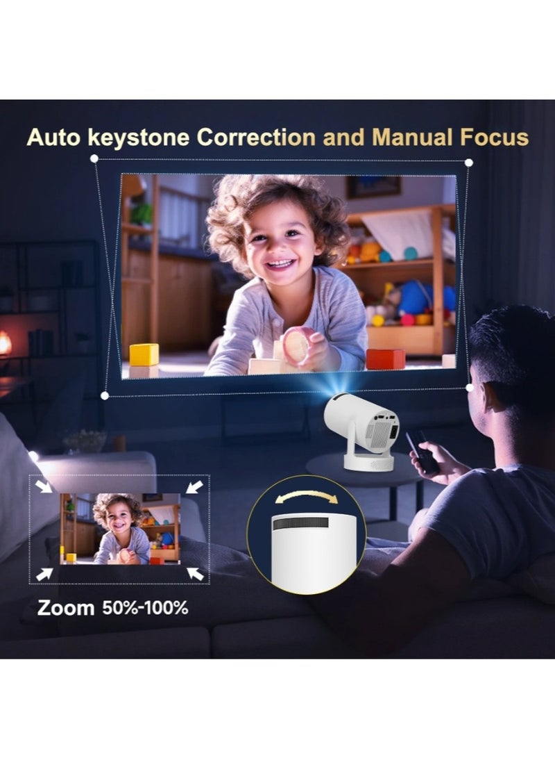 بيوينتي جهاز عرض LCD بمكبر صوت عالي الدقة - يدعم HD 1080P/4K - 280 ANSI Lumen - جهاز عرض ذكي مزود بشبكة Wifi 6 وBluetooth 5.0 - Android 11 - مسرح منزلي محمول - مناسب للألعاب والمكتب والأفلام وTV Stick/HDMI/ - Image 4