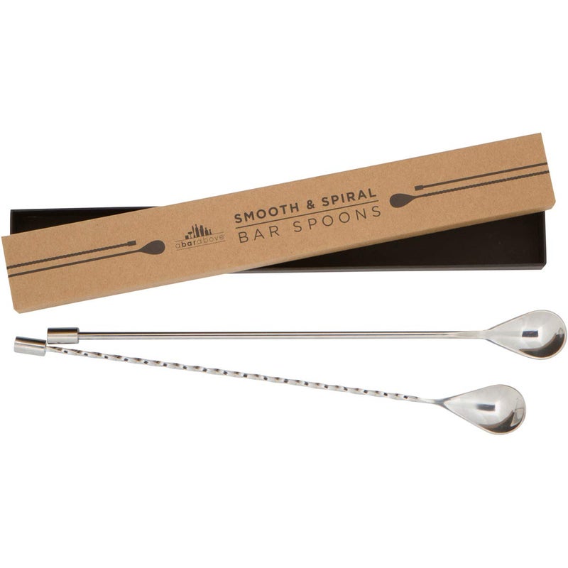 A Bar Above Bar Spoon Set, Spiral Handle, Stainless Steel Mixing Spoons for Cocktail Mixer Set, to Stir and Layer, Basic Professional or Home Bars Accessories (Stainless Steel, Combo) - Image 1