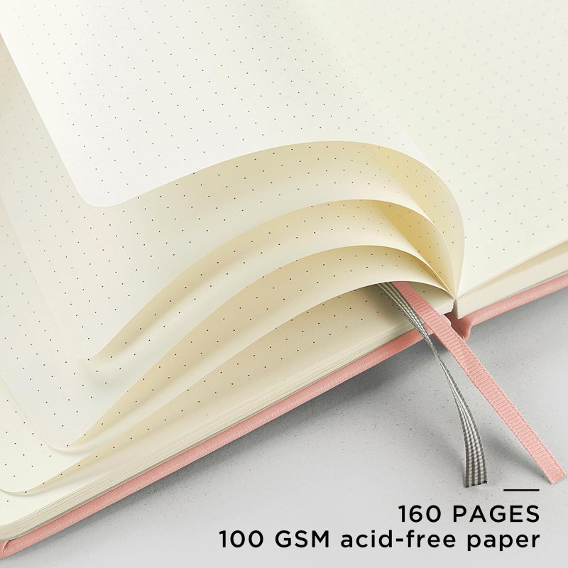 &And Per Se ⩓ Per Se Dotted Journal Notebook, A5 Hardcover Leather Bullet Dotted Journal, 160 Pages 100 gsm Thick Dotted Paper, Valentine's Day Gift Journals for Her (Pink) - Image 4